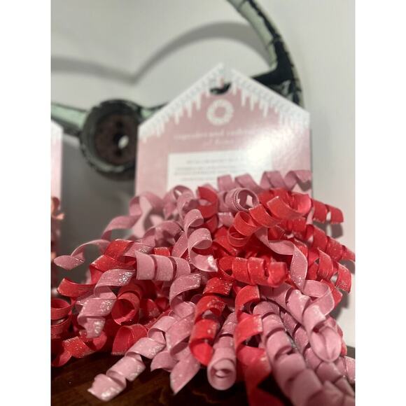 Cupcakes and Cashmere Premium Curly Bows (Set of TWO) Red/Pink - Picture 2 of 5